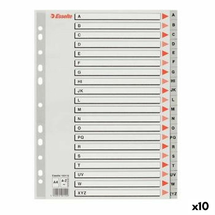 Separatoare Esselte A-Z Alfabetul Gri A4 (10 Unități)