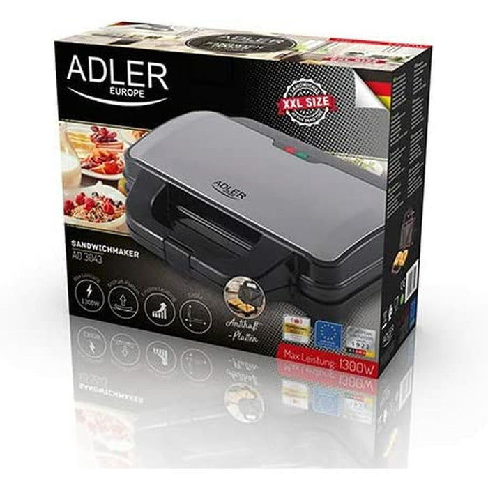 Aparat pentru Sandvișuri Adler AD 3043 Negru Multicolor 1300 W