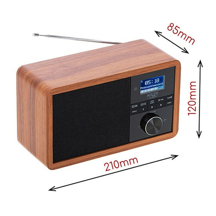 Radio Adler AD 1184 Negru Lemn