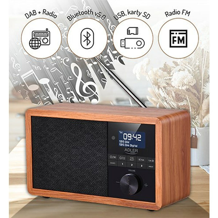 Radio Adler AD 1184 Negru Lemn