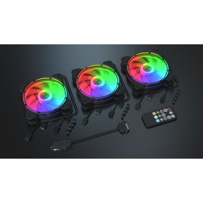 Ventilator de Unitate Krux LUNAR ARGB 3 Unități Ø 12 cm (3 Unități)