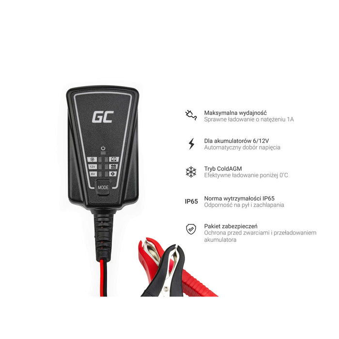 Încărcător de Baterii Green Cell ACAGM06 12 V 1 A 1 Piese