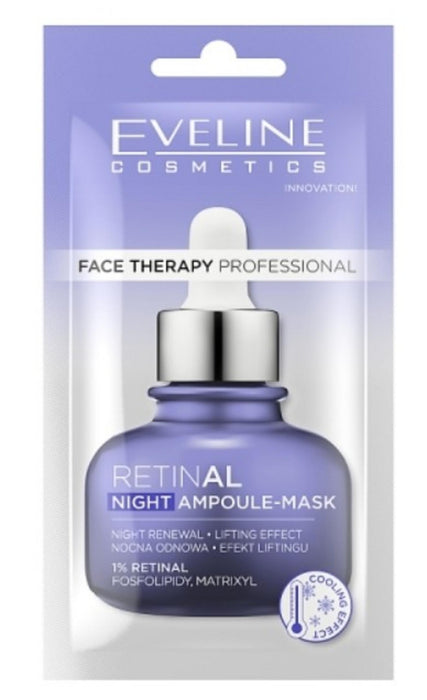Mască de noapte Eveline Cosmetics Therapy Professional Retinal, efect de lifting, 8 ml