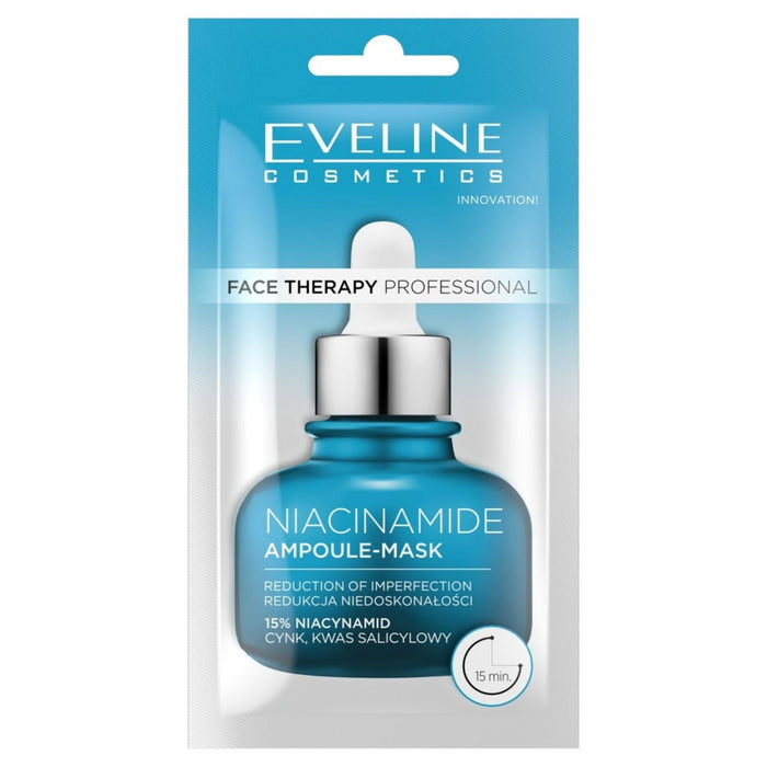 Mască cremă de față Eveline Cosmetics Face Therapy Professional Niacinamide, anti-imperfecțiune, 8 ml