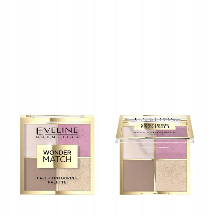Paletă de conturare Eveline Cosmetics Wonder Match, 4 nuanțe, nuanța 01, 10,8 g