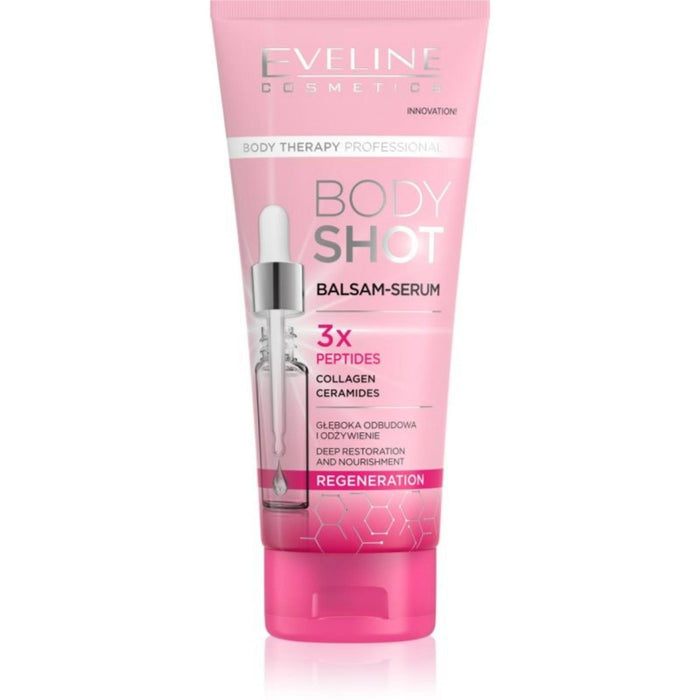 Balsam-serum de corp Eveline Cosmetics Body Therapy Professional Body Shot, regenerare, cu peptide, colagen și ceramide, 200 ml