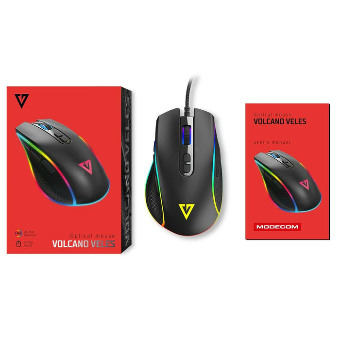 Mouse Modecom M-MC-VELES-100 Negru Multicolor 12800 DPI