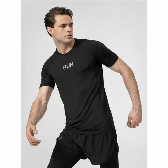 Tricou cu Mânecă Scurtă Bărbați 4F Run Negru