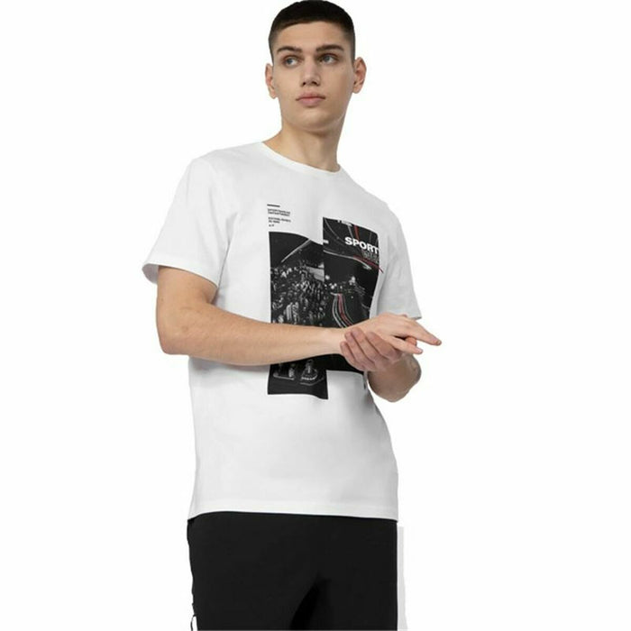 Tricou cu Mânecă Scurtă Bărbați 4F Sportswear Alb