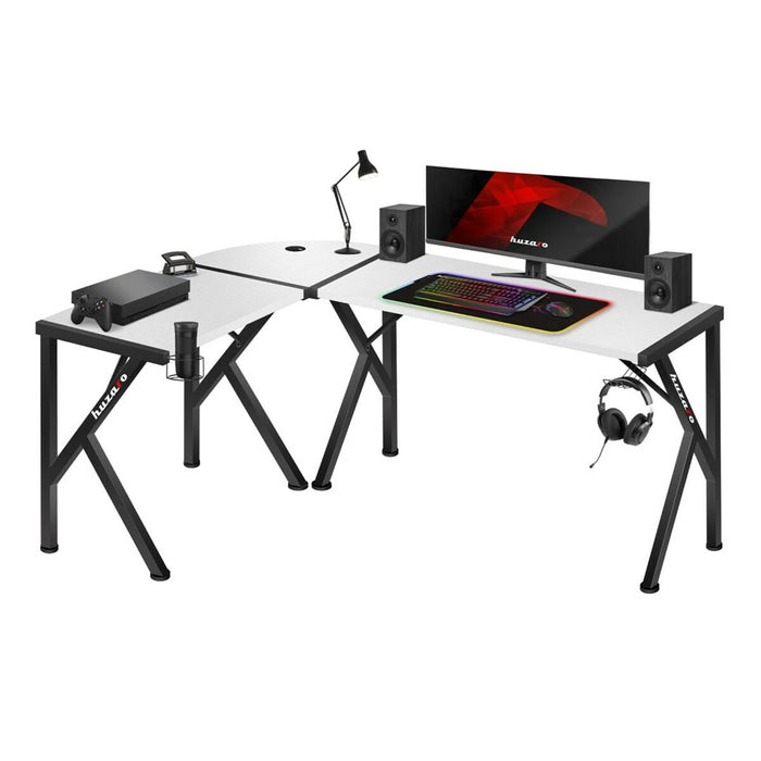Birou Huzaro Hero 6.3 Alb Negru Oțel Fibră de carbon 154 x 74 x 117 cm