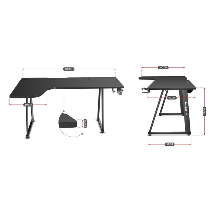 Birou Huzaro HZ-Hero 7.7 Negru 160 x 60 cm