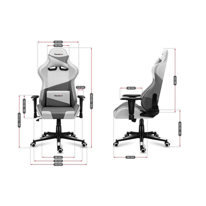 Scaun Gaming Huzaro Hz-Force 6.2 White Mesh Alb