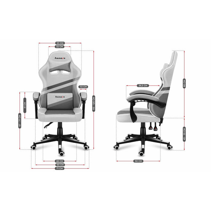 Scaun Gaming Huzaro HZ-Force 4.4 White Mesh Alb