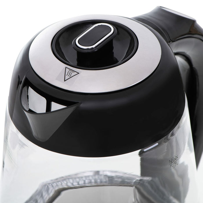 Fierbător Adler AD 1285 Negru Transparent Sticlă Oțel 2200 W 1,7 L
