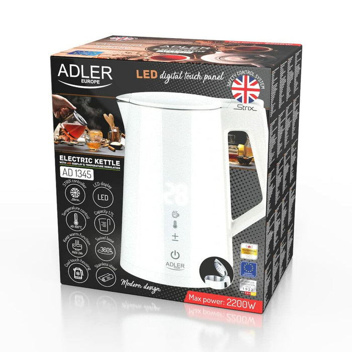Fierbător Adler Alb Oțel inoxidabil 2200 W 1,7 L