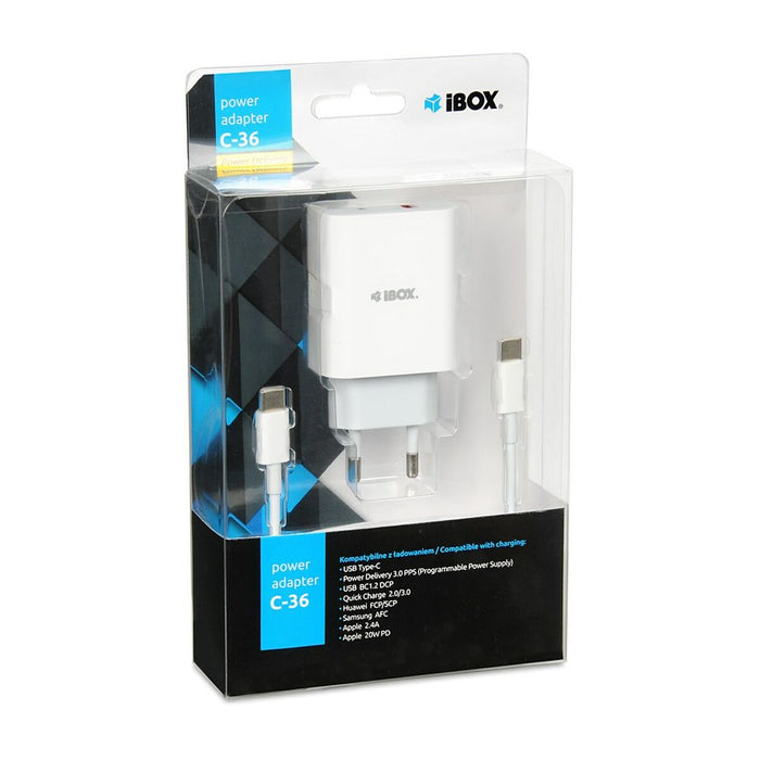 Încărcător de Perete Ibox ILUC36W Alb 20 W