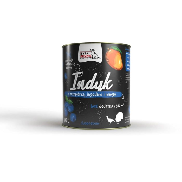 Hrană umedă SYTA MICHA Fructe de pădure Curcan Păsări Mango 800 g