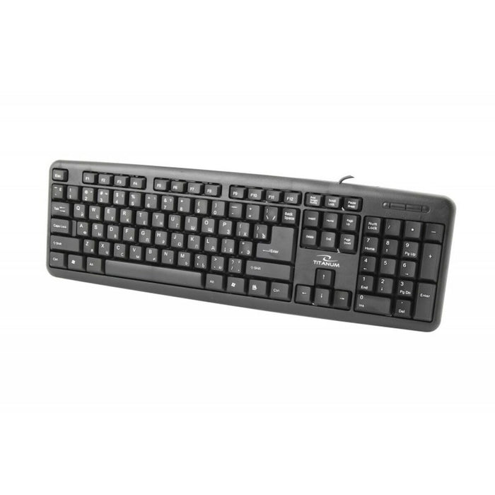 Tastatură Titanum TKR101 Negru Monocrom Engleză Rusă QWERTY