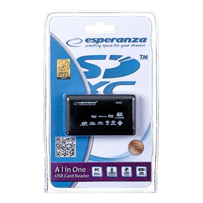 Cititor Extern de Carduri Esperanza EA117 Negru