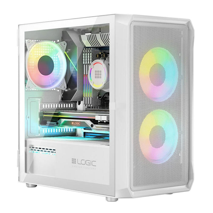 Unitate Semi-tower ATX Logic PORTOS ARGB Alb Negru