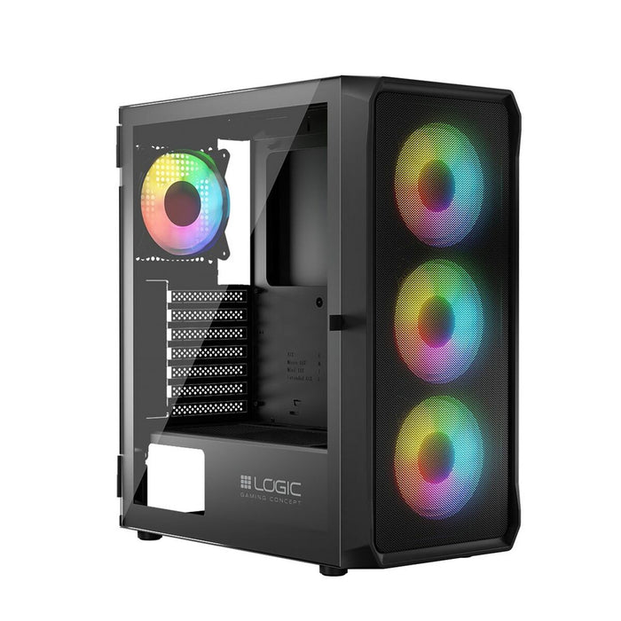 Unitate Semi-tower ATX Logic PORTOS ARGB Alb Negru