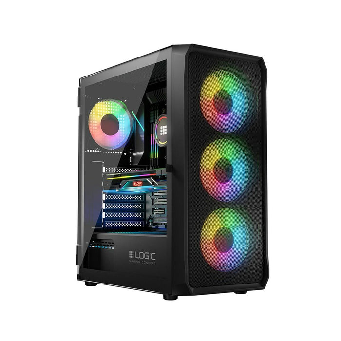 Unitate Semi-tower ATX Logic PORTOS ARGB Alb Negru
