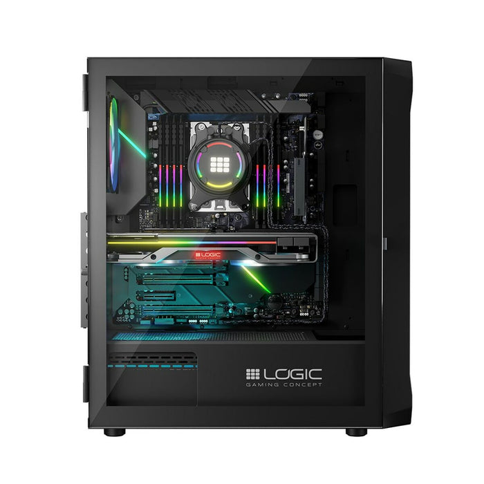 Unitate Semi-tower ATX Logic PORTOS ARGB Alb Negru