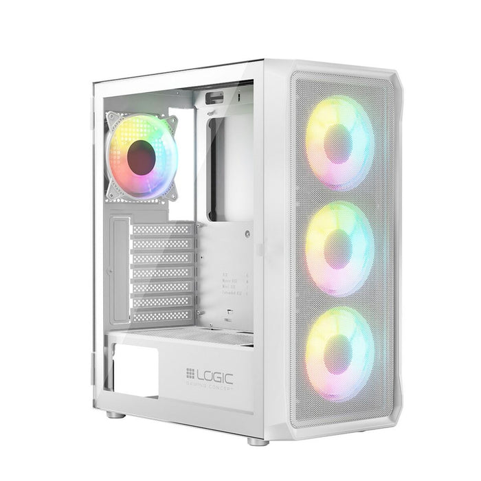 Unitate Semi-tower ATX Logic PORTOS ARGB Alb Negru