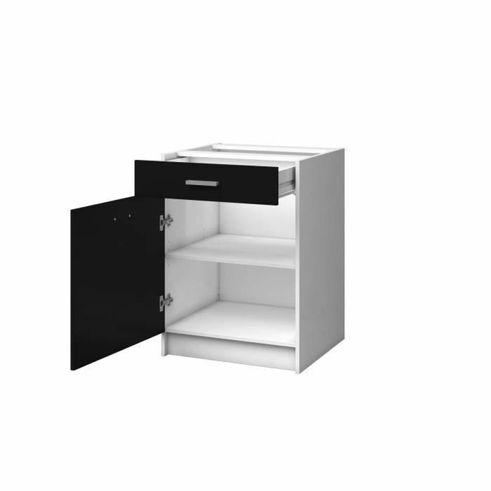 Mobilă Laterală 60 cm Alb Negru mat