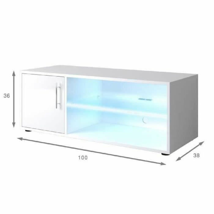 Mobilă TV 100 x 38 x 36 cm Metal Alb Melamina