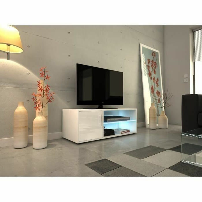 Mobilă TV 100 x 38 x 36 cm Metal Alb Melamina