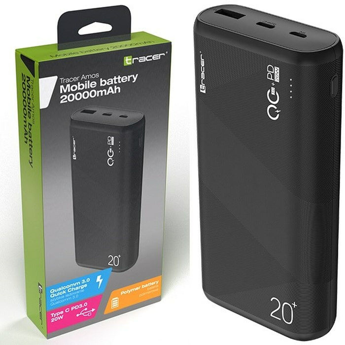 Power Bank Tracer AMOS Negru 20000 mAh