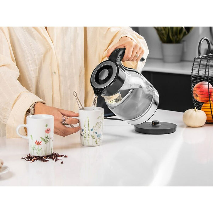 Fierbător Lafe CEG017 Negru Translucidă Sticlă Plastic 2200 W 1,7 L