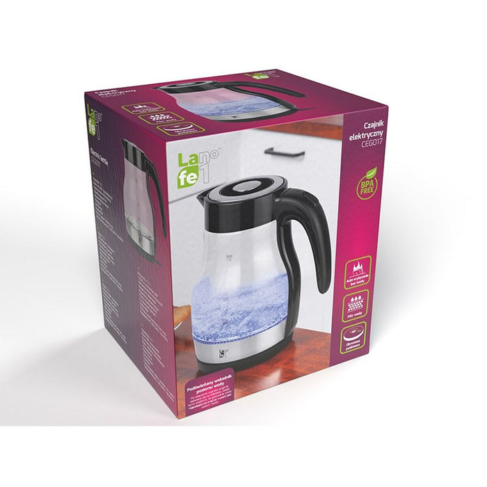 Fierbător Lafe CEG017 Negru Translucidă Sticlă Plastic 2200 W 1,7 L