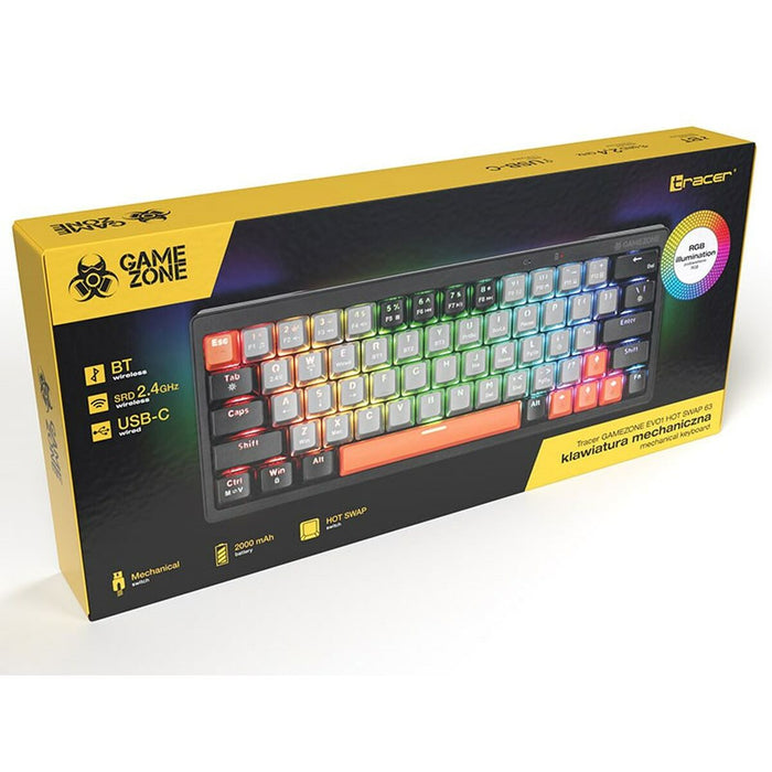 Tastatură mecanică Tracer TRAKLA47297 Alb Multicolor QWERTY