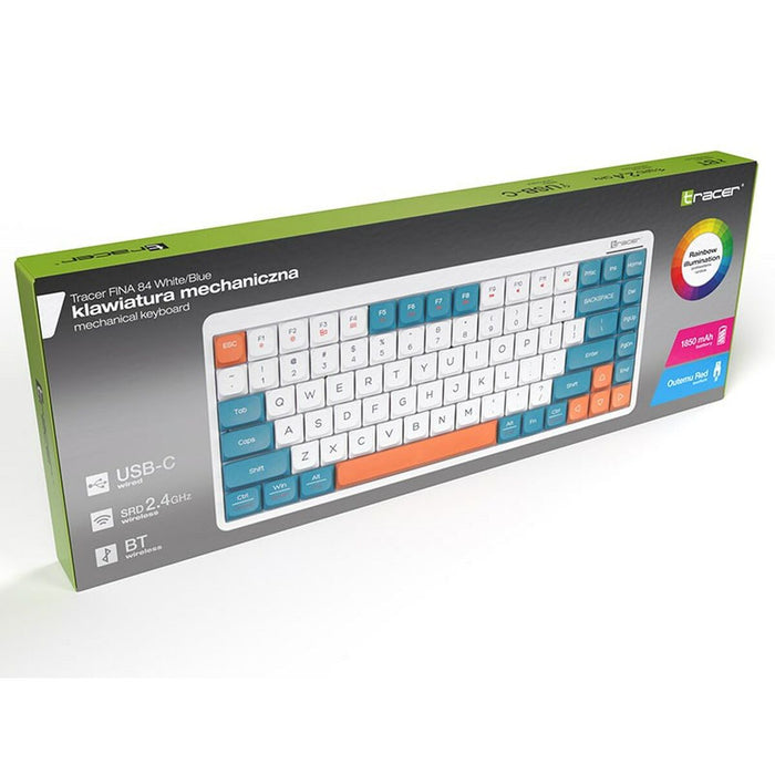 Tastatură mecanică Tracer TRAKLA47309 Alb Multicolor QWERTY