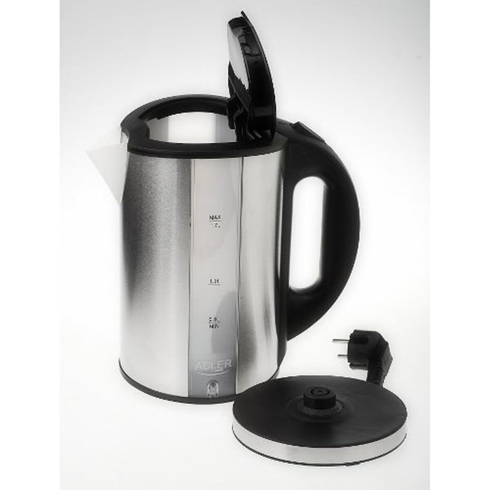 Fierbător Adler AD 1216 Negru Argintiu Oțel inoxidabil Plastic 2000 W 2200 W 1,7 L