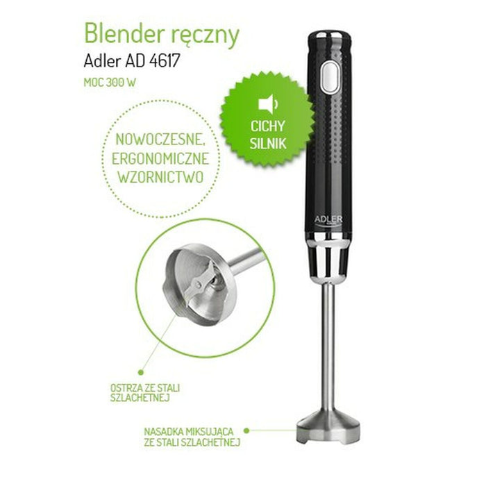 Mixer Manual Adler AD 4617 Negru Multicolor Argintiu 350 W