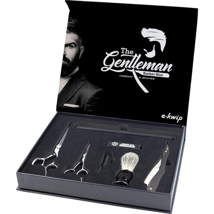 Set Îngrijire Barbă E-Kwip The Gentleman, negru/argintiu