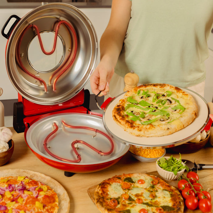 Cuptor electric pentru pizza Cecotec Fun Pizza&Co Mamma Mía Window, 1200 W, până la 400 °C, temporizator 15 min