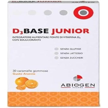 Integrator alimentar Abiogen Pharma D3Base Junior, gust de portocale, 30 bomboane gumoase
