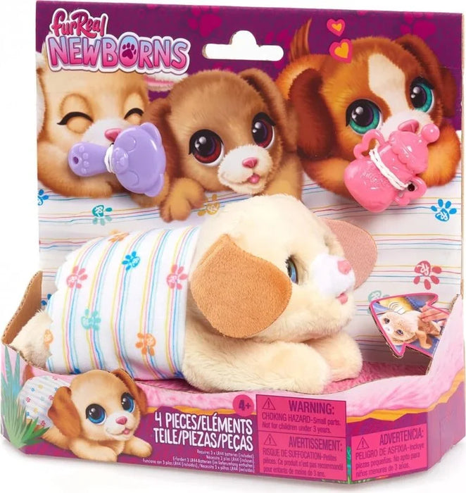 Jucărie de pluș Hasbro FurReal Newborns, cățel cu accesorii, 4 piese, 4+ ani