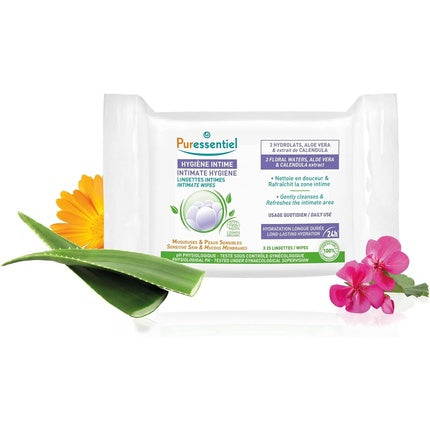 Șervețele Intime Puressentiel, Refreshing & Cleansing, 24 buc