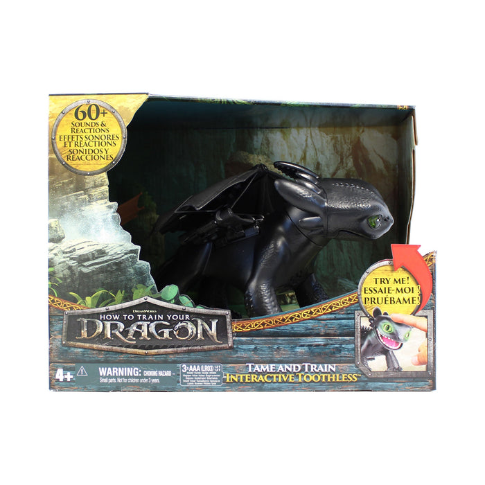 Figurină interactivă SpinMaster Dragonii Toothless, peste 60 de sunete și reacții, 4+ ani
