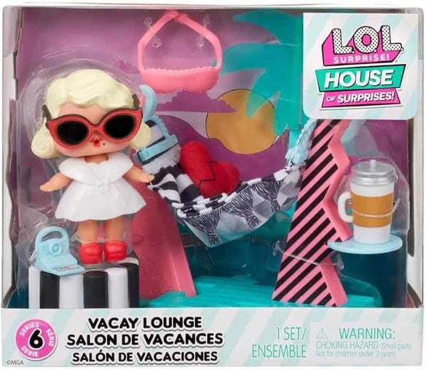 Păpușă MGA L.O.L. Surprise Vacay Lounge, Leading Baby, 8 surprize