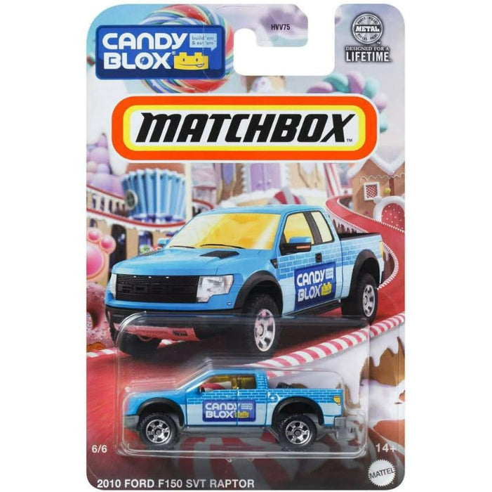 Mașinuță Mattel Matchbox Candy Blox, 2010 Ford F-150 SVT Raptor, 14+ ani