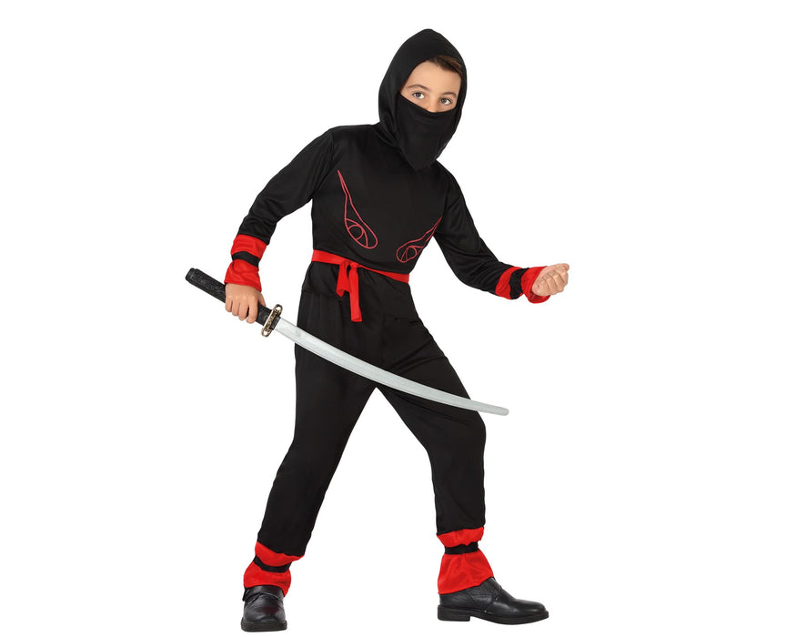 Costum Ninja copii, Smiffys, 5-6 ani, negru