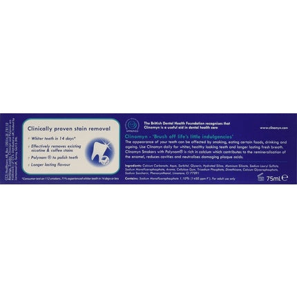 Pasta de dinți Clinomyn Smokers, 75 ml, mentă proaspătă
