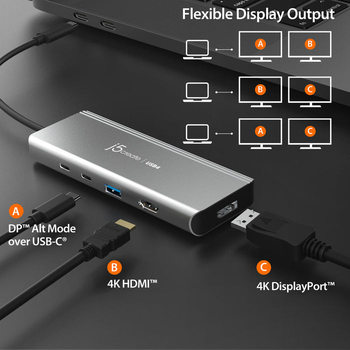 Hub USB j5create JCD401-N Argintiu