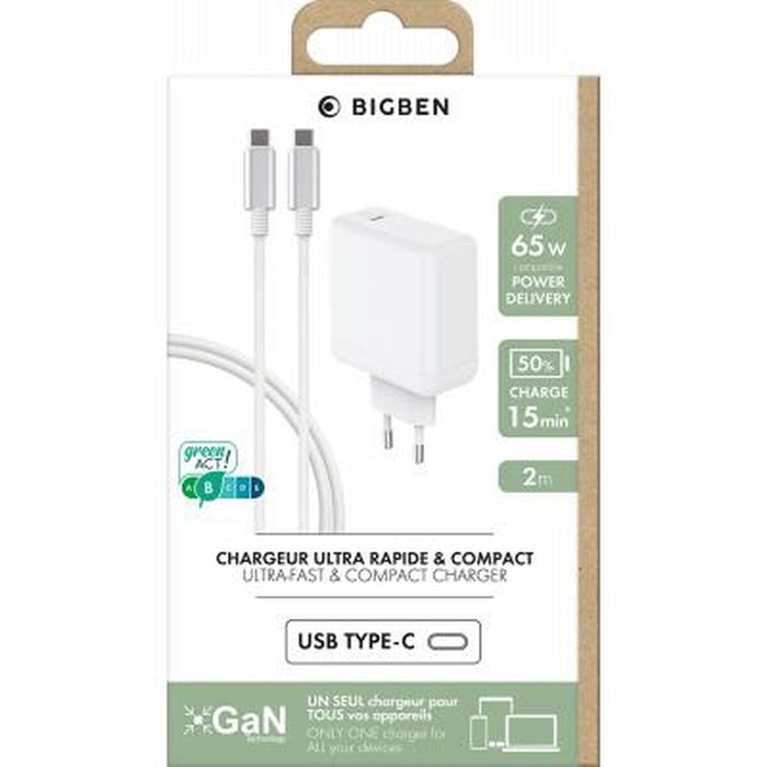 Încărcător de Perete Big Ben Interactive CS65WCGANCBLCCW Alb 65 W (1 Unități)